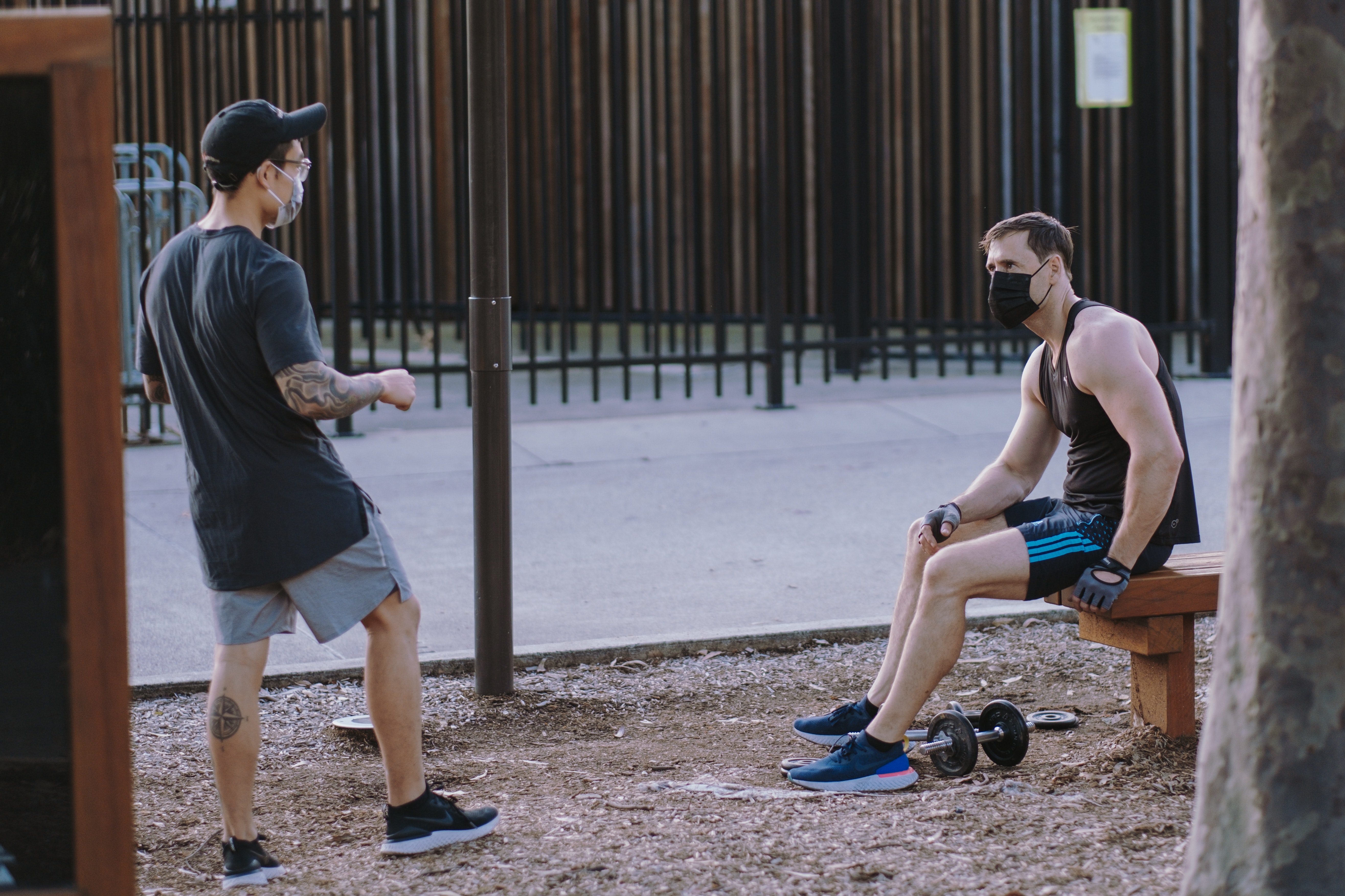 Men doing outdoor workouts